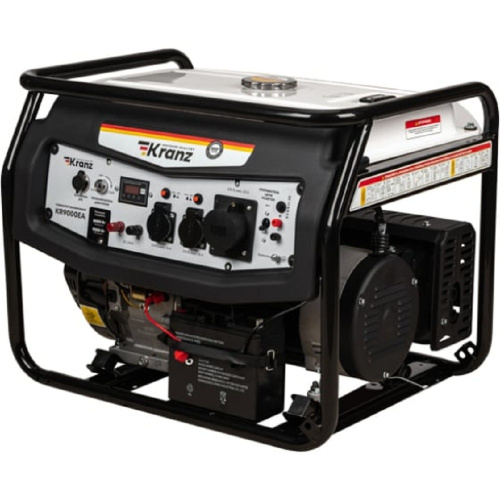 картинка Kranz KR-16-1138 Генератор бензиновый KR9000EA, 9,0кВт, 230В, 25л, коннектор автоматики, электростартер от магазина Tovar-RF.ru