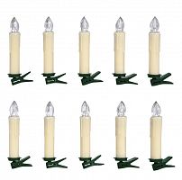 картинки набор елочных свечей vegas 55118 набор ёлочных свечей беспроводн с пультом, 10 шт.,1,8 х10 см, тёплое свечение led,с эффектом пламени,таймер,на батарейках (не в комплекте) от магазина Tovar-RF.ru