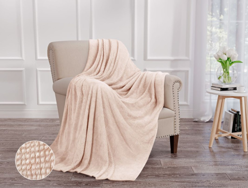 картинка Плед ОРИОН НФ-00003251 Wellsoft luxe/Шахматка, кремовый/Евро-мини от магазина Tovar-RF.ru