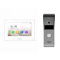 картинка hikvision ds-d100hkwf комплект гибридной видеодомофонии, включаются устройства:, ds-d100p, vdp-h3212w, 1 блок питания 12в, работа с hik-connect от магазина Tovar-RF.ru