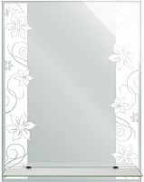 картинка Зеркало САНАКС 45614 Зеркало с матированным рисунком , с полкой , 535 х 680 мм, полка 500 мм от магазина Tovar-RF.ru