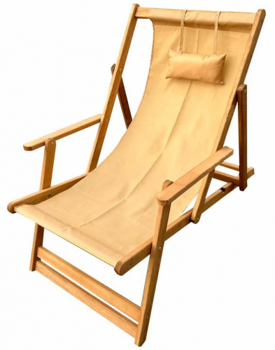 картинка Кресло-шезлонг DYATEL Кресло-шезлонг с подлокотниками сиденье из ткани сосна (цвет дуб) G-LC-009-OAK от магазина Tovar-RF.ru