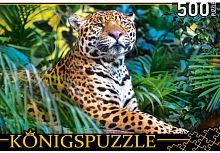 картинка мозаика konigspuzzle пазлы 500 элементов. леопард в джунглях штk500-3699 пп-00142891 от магазина Tovar-RF.ru