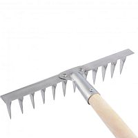 картинка СИБРТЕХ Грабли, нержавеющая сталь, 290х1300 мм, 12 витых зубьев, деревянный черенок, Россия [61754] от магазина Tovar-RF.ru