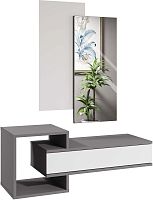 картинка Модульная мебель МЕБЕЛЬ-КОМПЛЕКС ЛАЙТ Туалетный столик с зеркалом Серый шифер / Белый/МК (1 кор.) от магазина Tovar-RF.ru