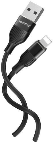 картинка кабель smartbuy (ik-512-s72b) s72 lightning черный, 2.4 а,сил., 1 м от магазина Tovar-RF.ru