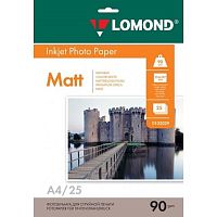 картинка LOMOND 0102029 Фотобумага Односторонняя Матовая, 90г/м2, A4 (21X29,7см)/25л. для струйной печати.   от магазина Tovar-RF.ru