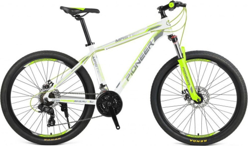 картинка велосипед pioneer master 26" al/19" white-green-gray pioneer master 26" al/19" white-green-grayот магазина Tovar-RF.ru