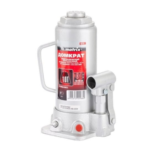 картинка matrix домкрат гидравлический бутылочный, 10 т, h подъема 230–460 мм [50725] от магазина Tovar-RF.ru