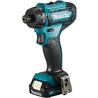 картинка Makita DF033DWAE Дрель ак { 12В,2х2 Ач Li-ion(слайдер),6-ти гран 1\4",0-450\1700об\м,30\14Нм,1.1кг,чем,подсв } от магазина Tovar-RF.ru