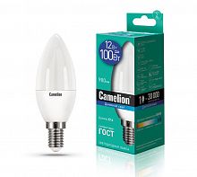 картинка Лампа светодиодная CAMELION (13691) LED12-C35/865/E14/12Вт/6500К от магазина Tovar-RF.ru