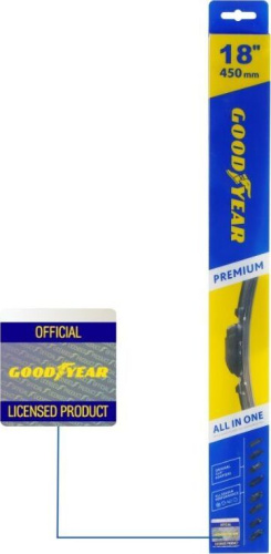 картинка щетка стеклоочистителя goodyear gy000438 premium 18''/45см бескаркасная goodyear gy000438 premium 18''/45см бескаркасная от магазина Tovar-RF.ru