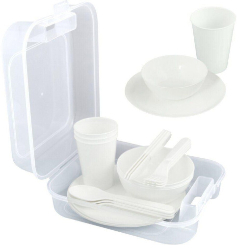 картинка набор посуды multidom «пикник» мг84-195 (белый) multidom «пикник» мг84-195 (белый)от магазина Tovar-RF.ru