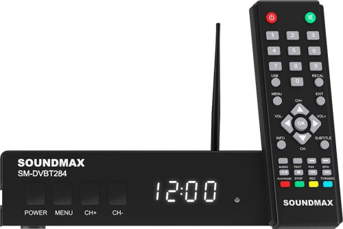 картинка плееры медиа soundmax sm-dvbt284(черный) от магазина Tovar-RF.ru