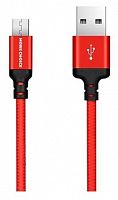 картинка кабель more choice (4627151190211) k12m дата-кабель usb 2.1a для micro usb - 1м red black от магазина Tovar-RF.ru