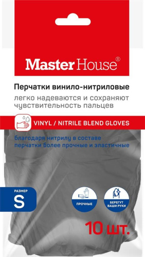 картинка Перчатки MASTER HOUSE Лапочки S-10 винило-нитриловые (10 шт/уп) 75743 MASTER HOUSE Лапочки S-10 винило-нитриловые (10 шт/уп) 75743 от магазина Tovar-RF.ru
