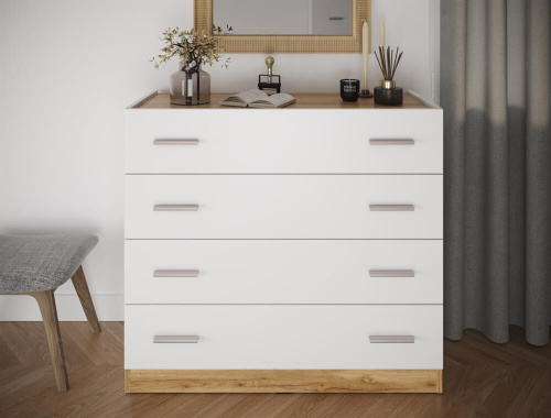 картинка Комод НК-МЕБЕЛЬ FRESCO комод КМ-100(N) Белый/Дуб Вотан 72518529 от магазина Tovar-RF.ru