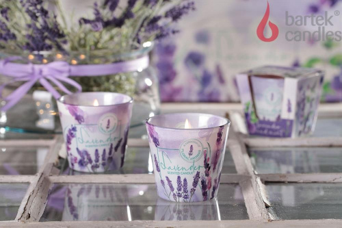 картинка Свеча BARTEK ароматизированная в стакане - Лаванда 115гр (Lavender and mint) от магазина Tovar-RF.ru