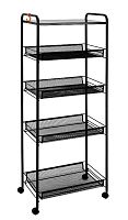 картинка Этажерка ЗМИ Ладья 35 КС на колесиках черный Э 410 от магазина Tovar-RF.ru