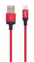 картинка кабель hoco (6957531062837) x14 usb (m) - 8 pin (m) 1.0m - красный/черный от магазина Tovar-RF.ru