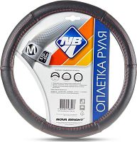 картинка оплетка на руль nova bright (m) экокожа, черная с перфорированными черными вставками и красной прострочкой 47368 nova bright (m) экокожа, черная с перфорированными черными вставками и красной прострочкой 47368 от магазина Tovar-RF.ru