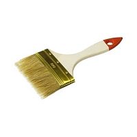 картинка Кисть плоская ЗУБР "УНИВЕРСАЛ-ОПТИМА", светлая щетина, деревянная ручка, 100мм [01099-100_z01] от магазина Tovar-RF.ru