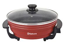 картинка электросковорода sakura sa-7716r master chef 1800-2000вт 32х9см кругл красн от магазина Tovar-RF.ru