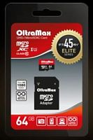 картинка карта памяти oltramax microsdxc 64gb class 10 uhs-1 elite + адаптер sd 45 mb/s [om064gcsdxc10uhs-1-elu1] от магазина Tovar-RF.ru
