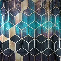 картинка Штора САНАКС 01-90 Штора с рисунком коричневые КУБЫ, в ванную комнату, без колец - полиэстэр от магазина Tovar-RF.ru