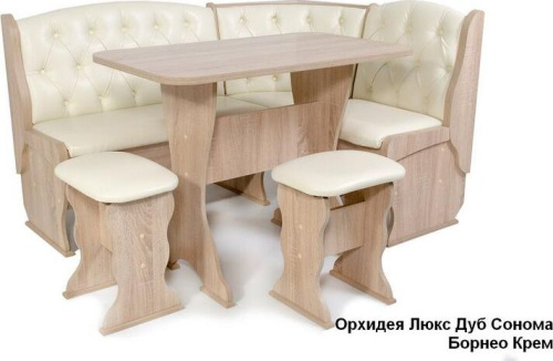 картинка Набор мебели для кухни БИТЕЛ ОРХИДЕЯ ЛЮКС Дуб Сонома/Крем (кремовый) от магазина Tovar-RF.ru