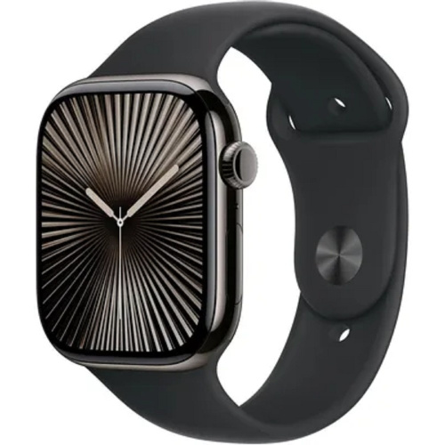 картинка apple watch series 10 46mm jet black aluminium case with black sport band - s/m (mwwp3lw/a) магазин Tovar-RF.ru являющийся официальным дистрибьютором в России картинка apple watch series 10 46mm jet black aluminium case with black sport band - s/m (mwwp3lw/a) от магазина Tovar-RF.ru