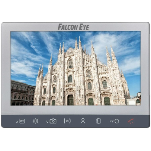 картинка Falcon Eye Milano Plus HD Видеодомофон: дисплей 10" TFT; механические кнопки; подключение до 2-х вызывных панелей и до 2-х видеокамер ; OSD меню; адресный интерком до 6 мониторов; питание AC 220В от магазина Tovar-RF.ru