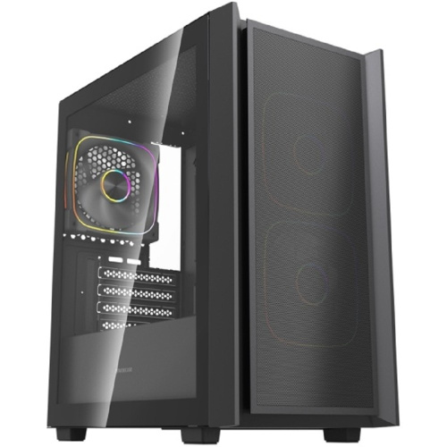картинка Powercase Корпус Mistral SM03 ARGB, Tempered Glass, 3x120mm ARGB PWM fans, чёрный, mATX  (CMMSM03B-A3) от магазина Tovar-RF.ru