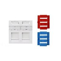 картинка hyperline sip3-2k-m45-45 вставка 45x45 (аналог mosaic) для 2х модулей keystone jack, со шторками от магазина Tovar-RF.ru