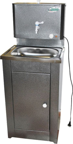 картинка Умывальник ЧИСТЮЛЯ бак полимерное покр. с ЭВН+мойка нерж. серебро ЧИСТЮЛЯ бак полимерное покр. с ЭВН+мойка нерж. серебро от магазина Tovar-RF.ru