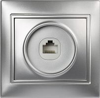 картинка розетка smartbuy (sbe-01s-s1-rj) венера, 1-местная, серебро от магазина Tovar-RF.ru