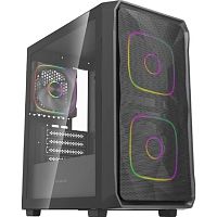 картинка powercase корпус mistral sm06 argb, tempered glass, 3x120mm argb pwm fans, чёрный, matx  (cmmsm06b-a3) от магазина Tovar-RF.ru