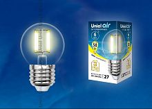 картинка G (Лампы-глобы) UNIEL (UL-00002203) LED-G45-6W/WW/E27/CL GLA01TR от магазина Tovar-RF.ru
