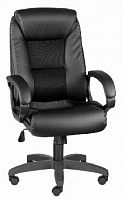 картинка Кресло компьютерное OLSS кресло Оптима, цвет черный, комбинированная экокожа и ткань TW от магазина Tovar-RF.ru