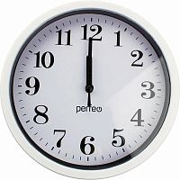 картинка Часы PERFEO (PF_D0220) "PF-WC-001"(С2), круглые д. 20 см, белый корпус / белый циферблат от магазина Tovar-RF.ru