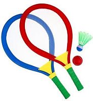 картинка набор для игры в мяч galygin набор для игры в мяч, 2 ракетки 70х36 см, мяч d.6, волан d.10 см, pvc, eva, резина (136-027) от магазина Tovar-RF.ru