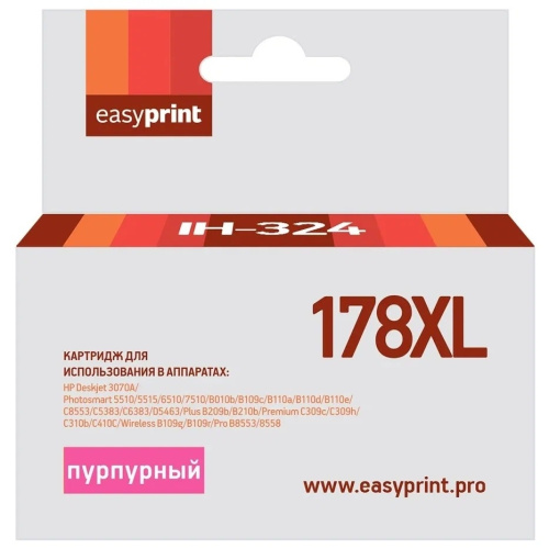 картинка easyprint cb324he картридж №178xl для hp deskjet 3070a/photosmart 5510/6510/c8583, пурпурный,с чипом магазин Tovar-RF.ru являющийся официальным дистрибьютором в России картинка easyprint cb324he картридж №178xl для hp deskjet 3070a/photosmart 5510/6510/c8583, пурпурный,с чипом от магазина Tovar-RF.ru
