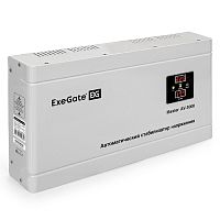 картинка exegate ex291740rus стабилизатор напряжения exegate master av-3000 (3000ва, 140-260в, цифр. индикация вход/вых. напряжения, 220в±8%, кпд 98%, 5 уровней защиты, задержка, метал.корпус, клем.колодка, rt от магазина Tovar-RF.ru