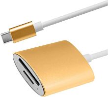 картинка атом (31050) usb type-c-micro sd\tf, золотой от магазина Tovar-RF.ru