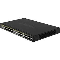 картинка zyxel nebulaflex pro gs2220-50hp, гибридный l2 коммутатор poe+ rack 19", 44xge poe+, 4xcombo (sfp/rj-45 poe+), 2xsfp, бюджет poe 375 вт, автономное/облачное управление от магазина Tovar-RF.ru