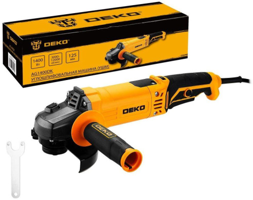 картинка Углошлифовальная машина DEKO AG1400DK, 125мм, 1400 Вт 083-1027 магазин Tovar-RF.ru являющийся официальным дистрибьютором в России картинка Углошлифовальная машина DEKO AG1400DK, 125мм, 1400 Вт 083-1027 от магазина Tovar-RF.ru