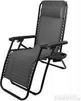 картинка кресло-шезлонг складное ecos кресло-шезлонг складное cho-137-14 люкс цв. чёрный (с подставкой) 993163от магазина Tovar-RF.ru