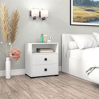 картинка Тумба прикроватная БИТЕЛ ЛАУРА Белый (1 кор.) БИТЕЛ ЛАУРА Белый (1 кор.) от магазина Tovar-RF.ru