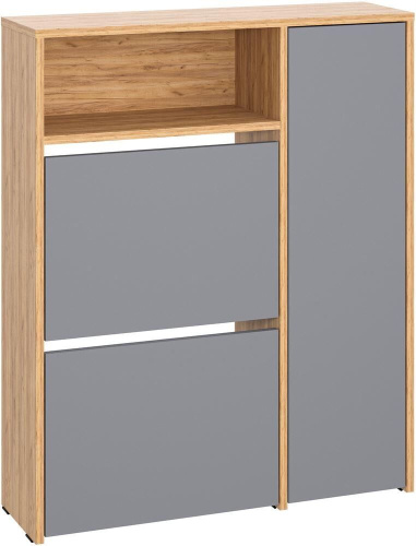 картинка Модульная мебель МЕБЕЛЬ-КОМПЛЕКС ЛАЙТ Обувница 2 секц с дверкой Дуб золотой крафт / Серый шифер (1 кор.) МЕБЕЛЬ-КОМПЛЕКС ЛАЙТ Обувница 2 секц с дверкой Дуб золотой крафт / Серый шифер (1 кор.) от магазина Tovar-RF.ru