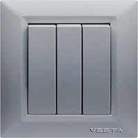картинка Выключатель VESTA-ELECTRIC (FVK010123SRM) Roma ,серый от магазина Tovar-RF.ru
